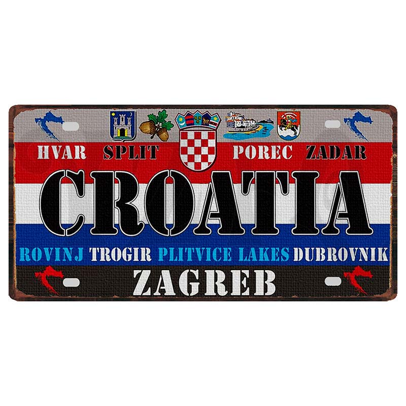 YZFQ Mexico Spain Metal Tin Sign Colombia USA Poster For Wall Restaurant Bar Home Decor 30X15CM Customizable DC-1512A