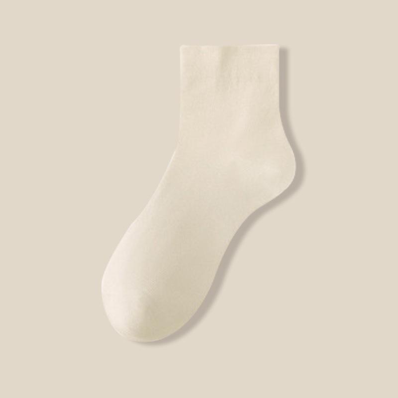 Women's Spring and Summer Thin, Solid-color, Pure Cotton, Versatile Mid-calf Socks, Boneless, Comfortable Postpartum Socks, Trendy Short Socks