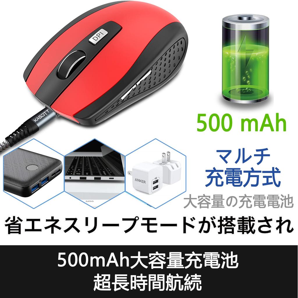 KASOTT M207 Prawdziwie Bezprzewodowa 7 Bluetooth 3DPI Regulowana Adapter Kompatybilna z Bluetooth Mysz LED, Przyciski, 2.4G & 5.1, Akumulatorowa, Tryby, Przyciski,