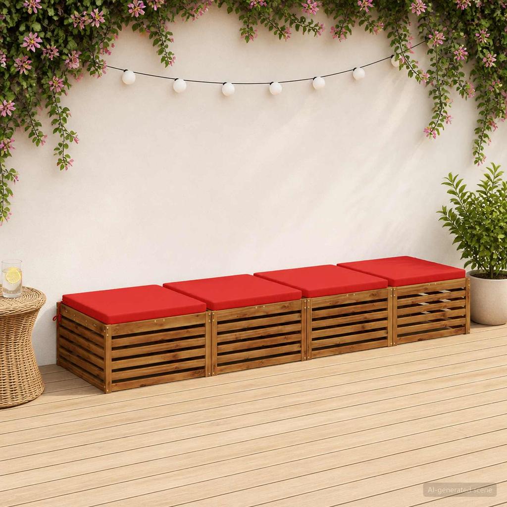 4 Piece Seat Cushions SOEST 4 Pcs. 100percent Polyester Red