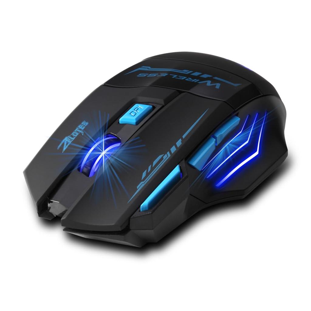 Wireless Gaming 4800 7 Ergonomic LED Lightweight and Compatible with Black Mouse, DPI, Buttons, Design, Energy-Efficient Design, Optical, Portable,