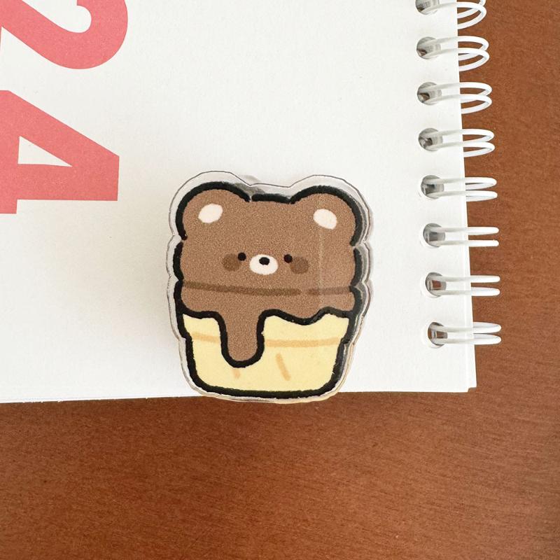 7 Pieces Cute Cartoon Sticky Note Holder Acrylic Pp Clips For Student Exam Paper Storage Snack Opening Clips