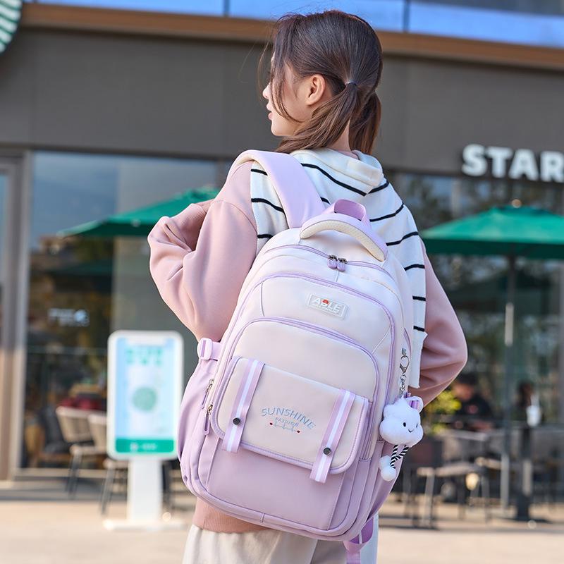 Korean Style Waterproof Backpack: Lightweight, Decompression, Multi-compartment, Large Capacity for Primary To High School Students