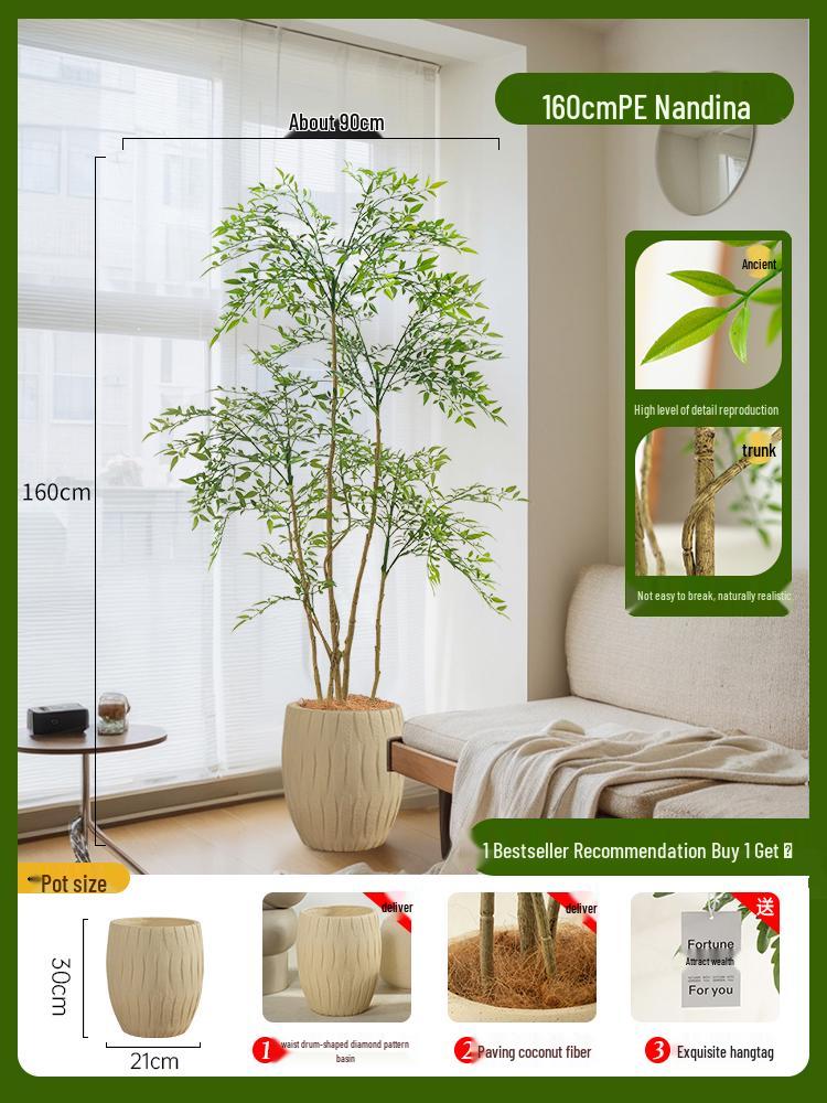 Nandina Bionics Artificial Tree: Elegant Indoor Decor, Large Potted Floor Plant
