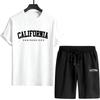 California Printed Men's Sportswear for Spring and Summer Daily Casual Fashion Short Sleeved Set T-shirt and Shorts Men's Clothing