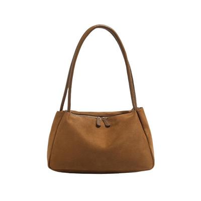 Bag Texture Suede Underarm Bag for Women Fashion Versatile Retro Brown Shoulder Bag