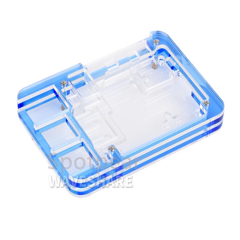

Raspberry Pi 5 Transparent Blue Acrylic Case with Official Radiator Support
