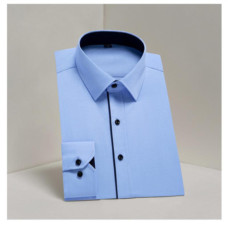 Lässige Langarmhemden für Herrenmode, reguläre Passform, koreanische Hemden mit Knopfärmeln, Anzüge, Business, professionelle Oberteile, Arbeitskleidung