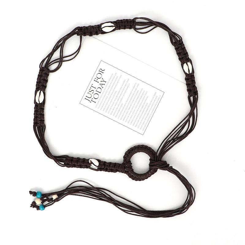 Bohemian Woven Hemp Rope Belt for Women Summer Casual Decorative Thin Waist Belt Multiple Color Options