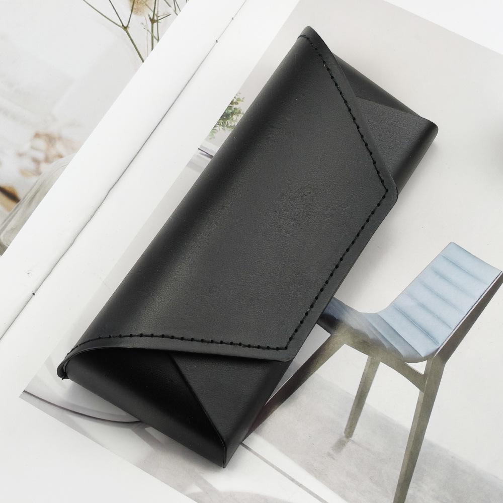 Compact Leather Sunglasses Case: Durable, Solid Color, Logo Printable