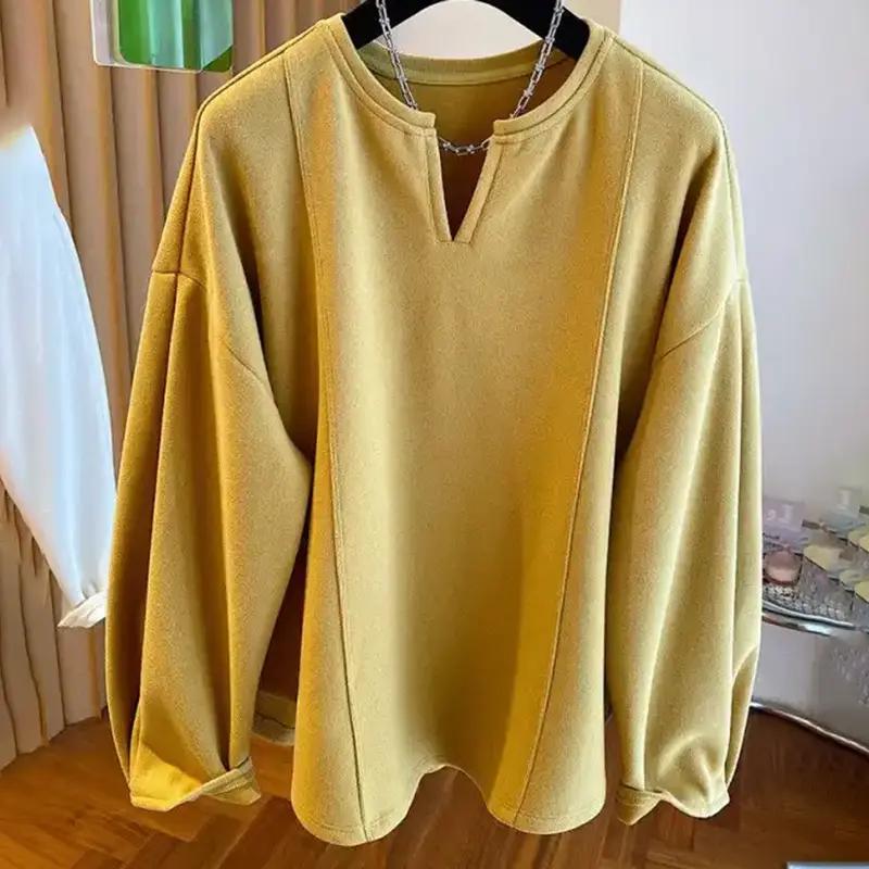 Sweatshirt for Women Oversize V Ncek Thickened Loose Casual Pullover Long Sleeve Winter Sweatshirt Top