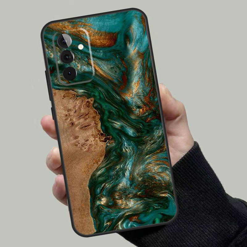 Wood Resin Pattern Case For Samsung Galaxy A54 A34 A14 A36 A56 A06 A13 A53 A32 A12 A22 A52 A35 A17 A16 A55 A15