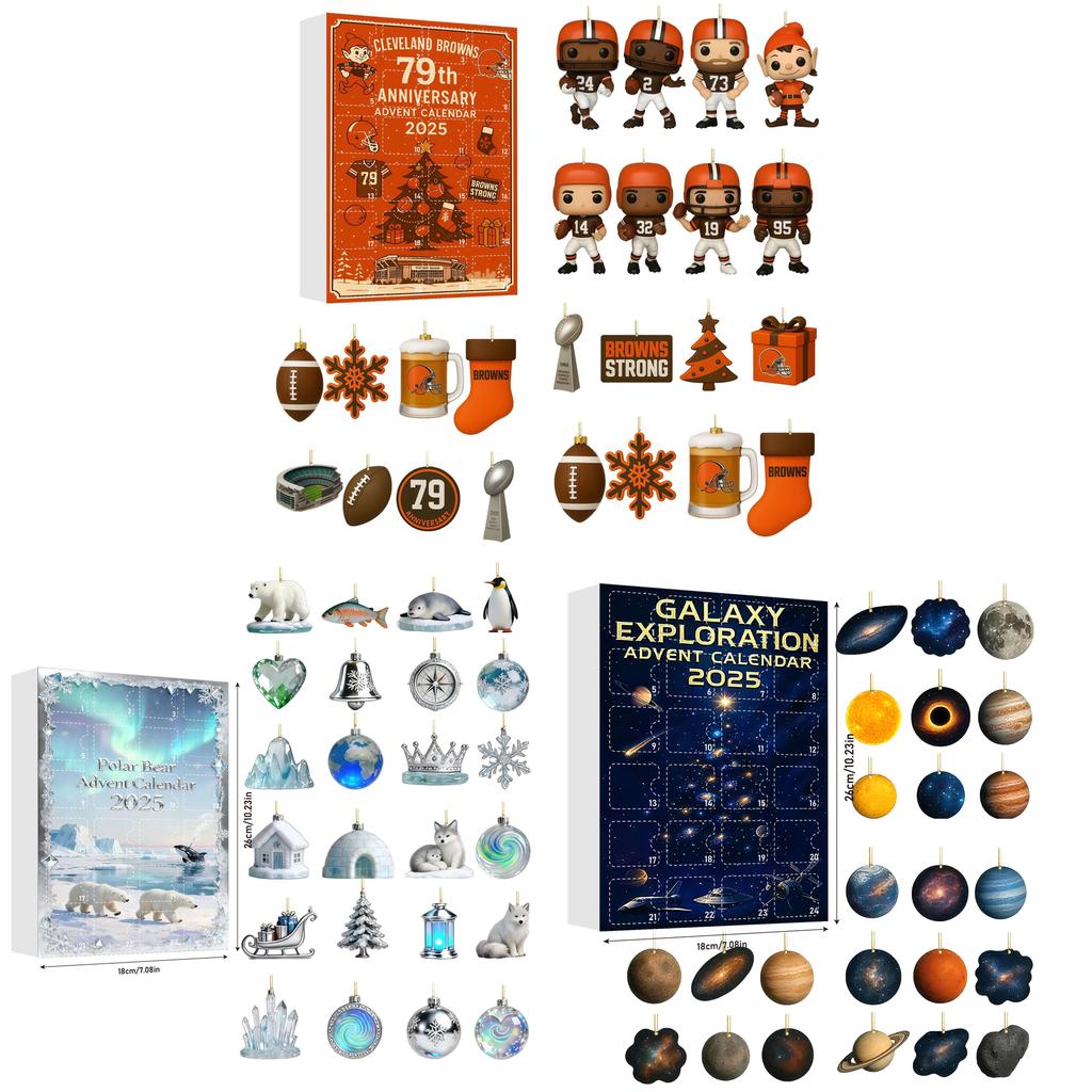 Christmas Countdown Calendar With Animal Themed Acrylic Ornaments For Holiday Decor And Gift Giving