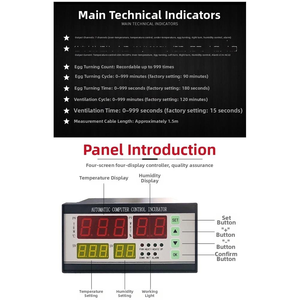 Automatic Incubator Controller with XM18 Model Digital Sensor and Temperature Humidity Control for Stable Incubation