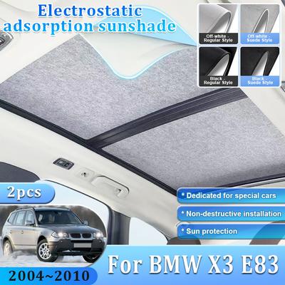Car Sunshade For BMW X3 E83 2004~2010 2005 Sunroof Shades Electrostatic Adsorption Visor Anti UV Sun Protection Auto Accessories
