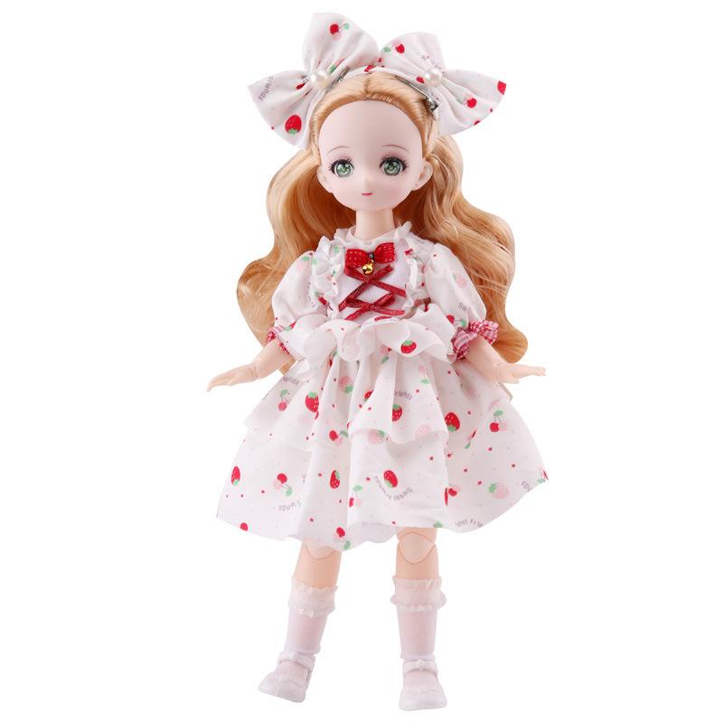 Net Red 30cm Cartoon Face Barbie Doll Secondary 6 BJD Doll Dress-up Children's Toy Gift