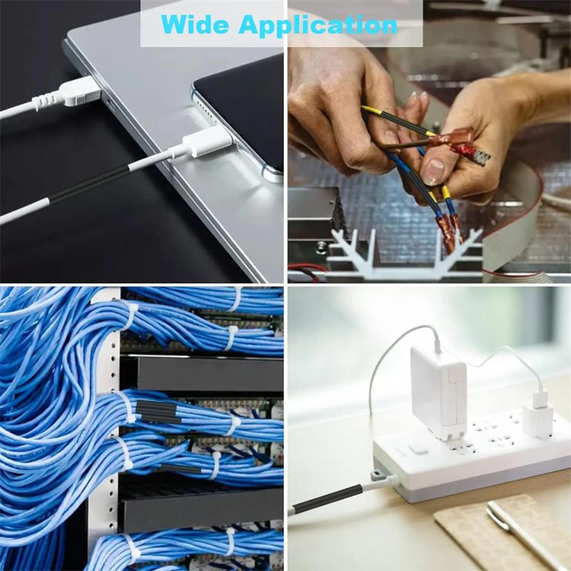Black Heat Shrink Tube Kit Thermoresistant Tubing Shrink Wire Wrapping Electrical Connection Cable Insulation Sleeves Protecter