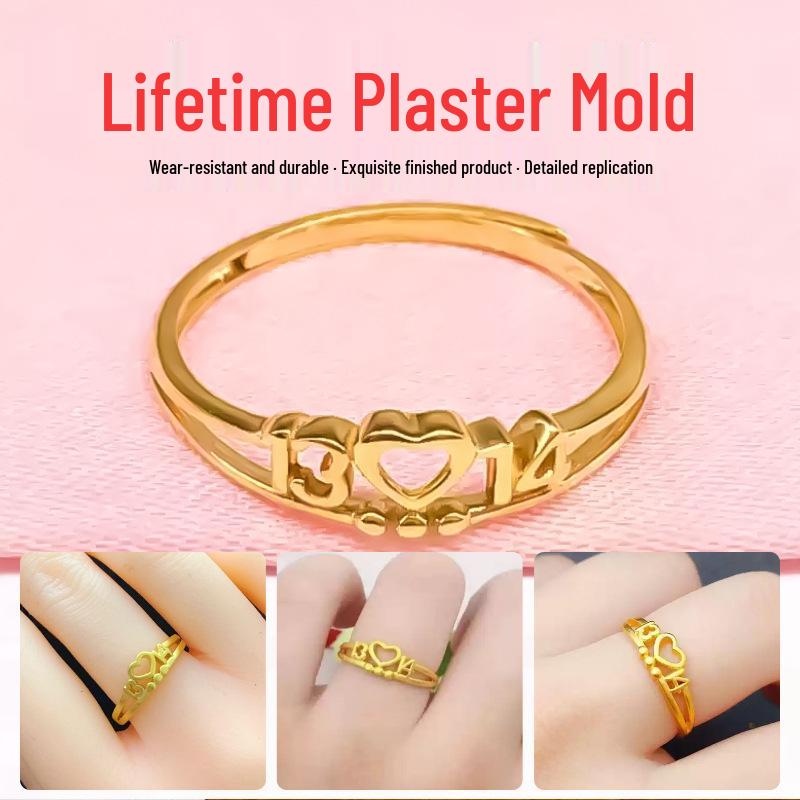 Heart-Shaped Gold & Silver Band Casting Mold for Jewelry Crafting