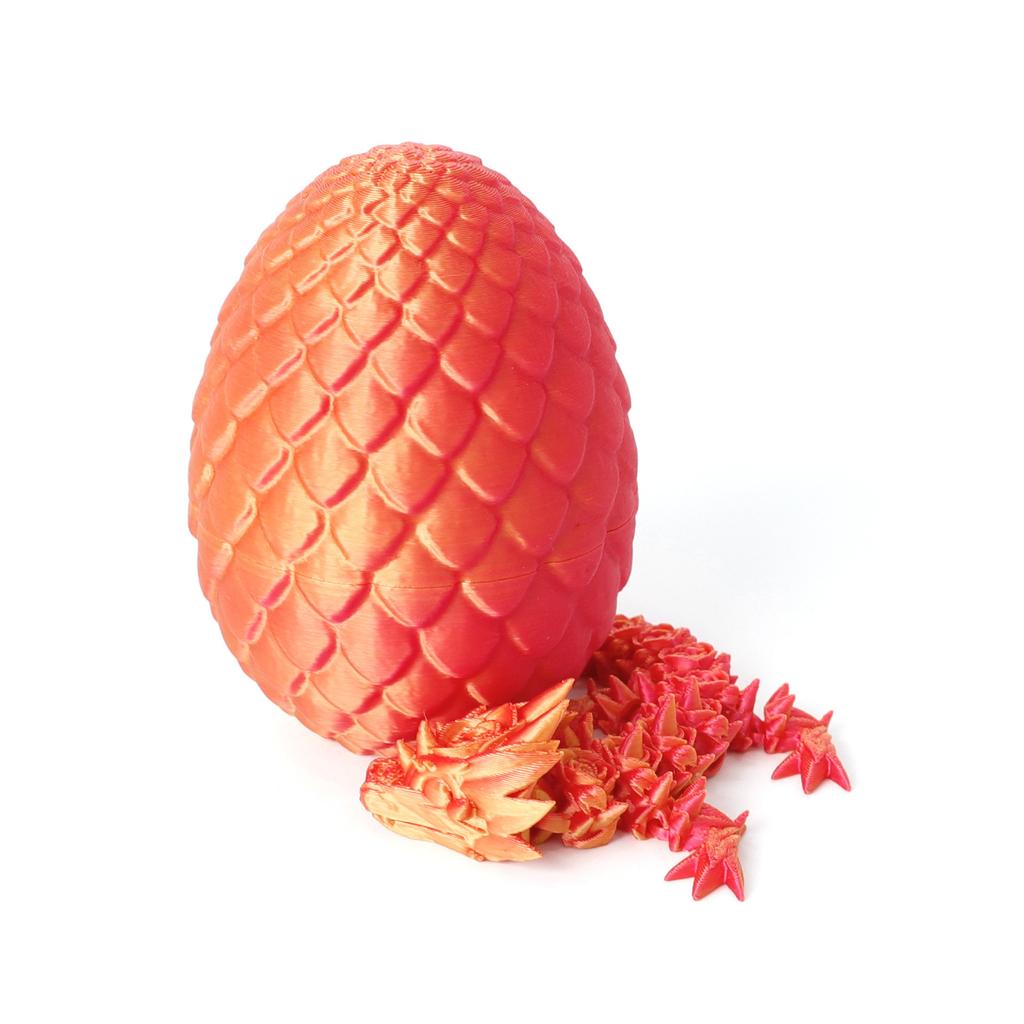 Surprise Rose Dragon Egg Articulating Gemstone Dragon Toy - 3D Printed Articulated Joints For Kids And Adults