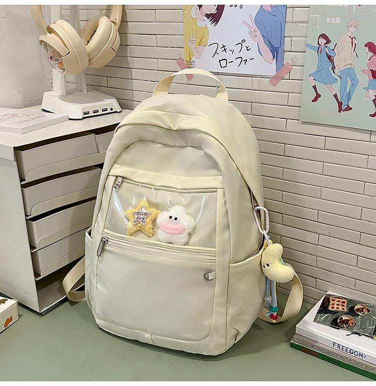 School Bag Summer Korean Ins Sweet Girl Transparent Pain High Value Junior High School