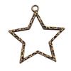 Nested Star Charms Multi Color Alloy Pendants For Double Star Themed Jewelry