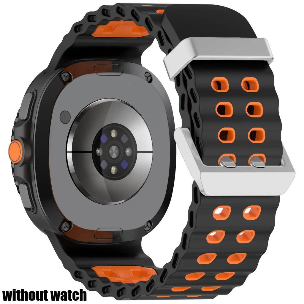 Marine Band for Samsung Galaxy Watch 8/8 Classic Ocean Strap Two-tone Silicone Band for Galaxy Watch 8 40 44mm Sport Bracelet