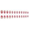 24Pcs Gradient Design Press On Nail with Glittering Sequins Heart Easy Application for Parties Valentine's Day
