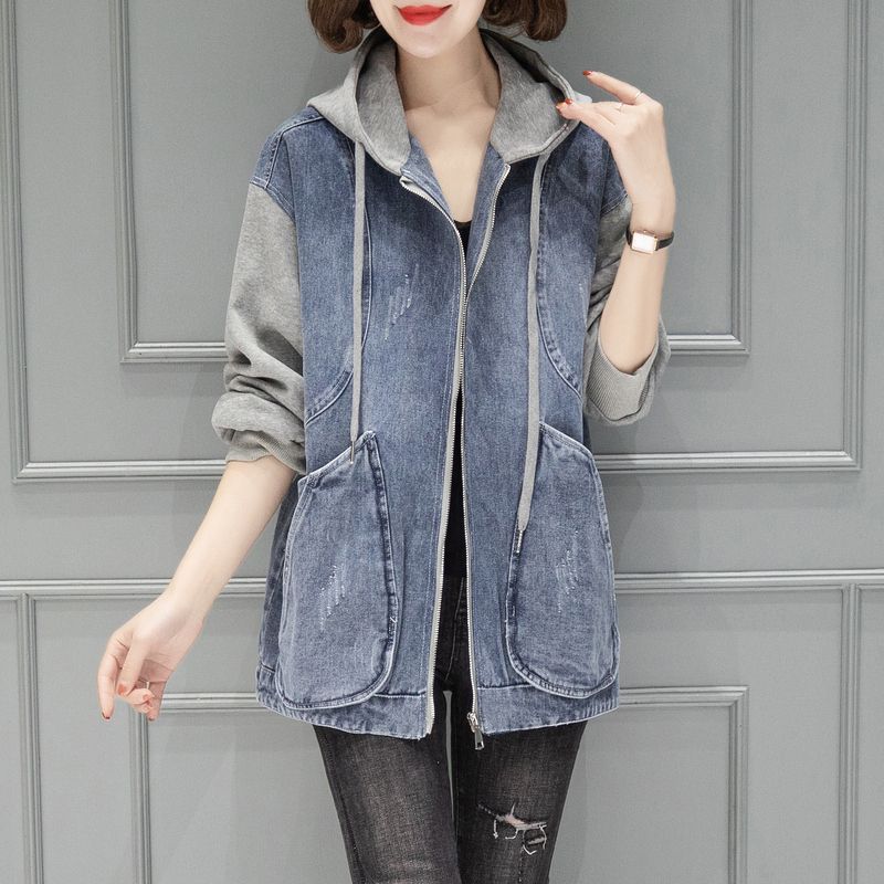 WTEMPO Denim Jacket Women's Spring and Autumn Korean Version Casual Short Small Baseball Uniform Top Clothes