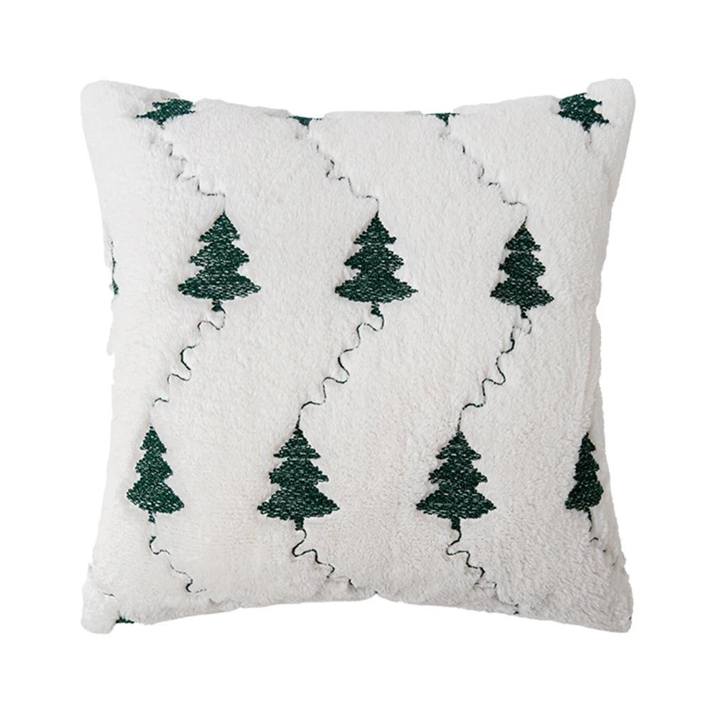 Para cama para sala de estar decoração de natal travesseiro árvore de natal fronha aconchegante noites quadradas capa de almofada