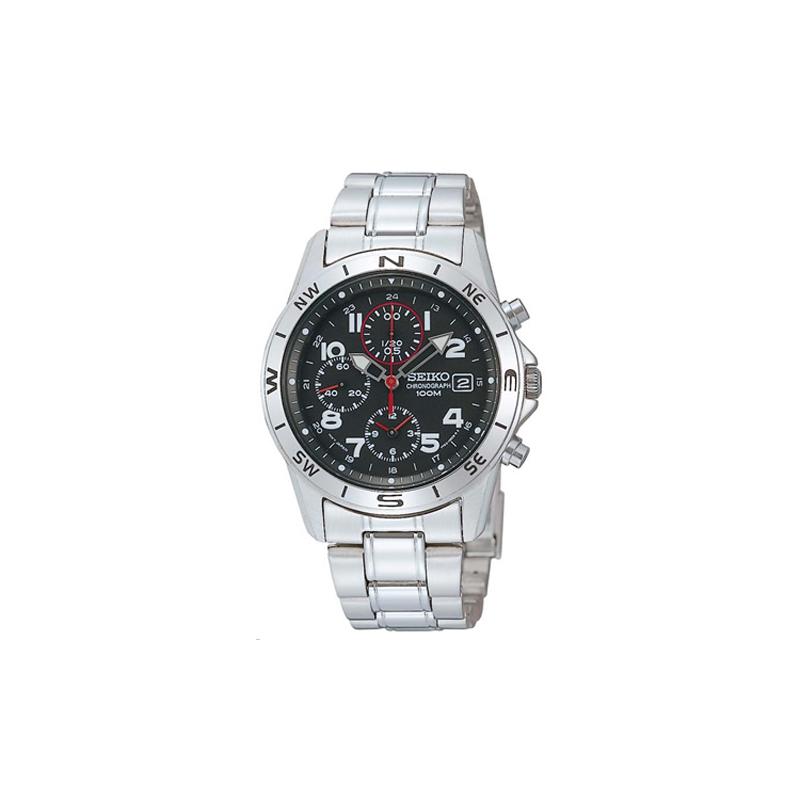

SEIKO watch Quartz Steel Strap 45mm black dial men s watch 100 meters waterproof SND375PC чёрный