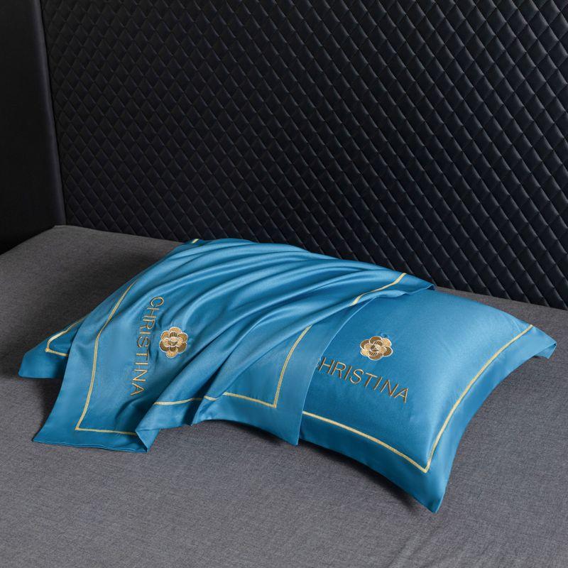 

Наволочка в скандинавском стиле, летняя, холодная, шелковая, удобная, дышащая, для спальни, 48*74 см, вышивка, мягкая 48x74cm-1pc синий