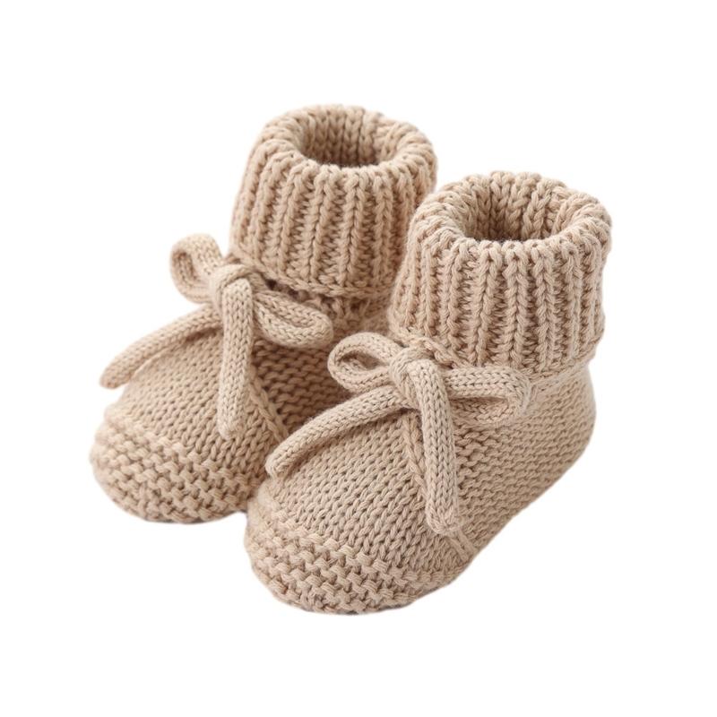 Breathable Infant Walking Shoes Soft Cotton Fabric Baby Booties Skid Proof Bottom Stylish Bowknot Design EasyTied