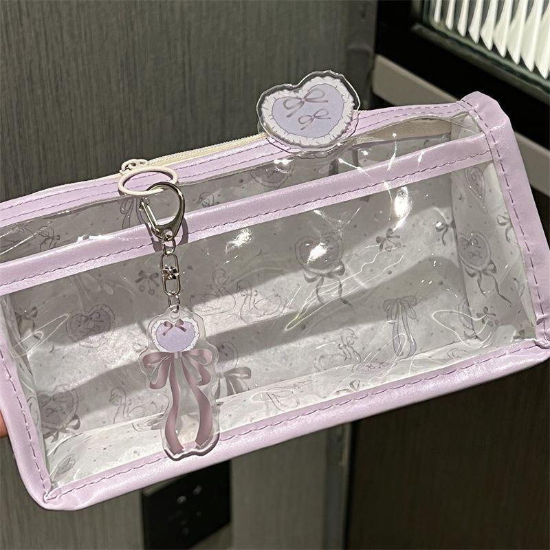 Cute Cartoon Translucent Pencil Case Double Layer Large Capacity Stationery Storage for Kids Students Art Class School Use
