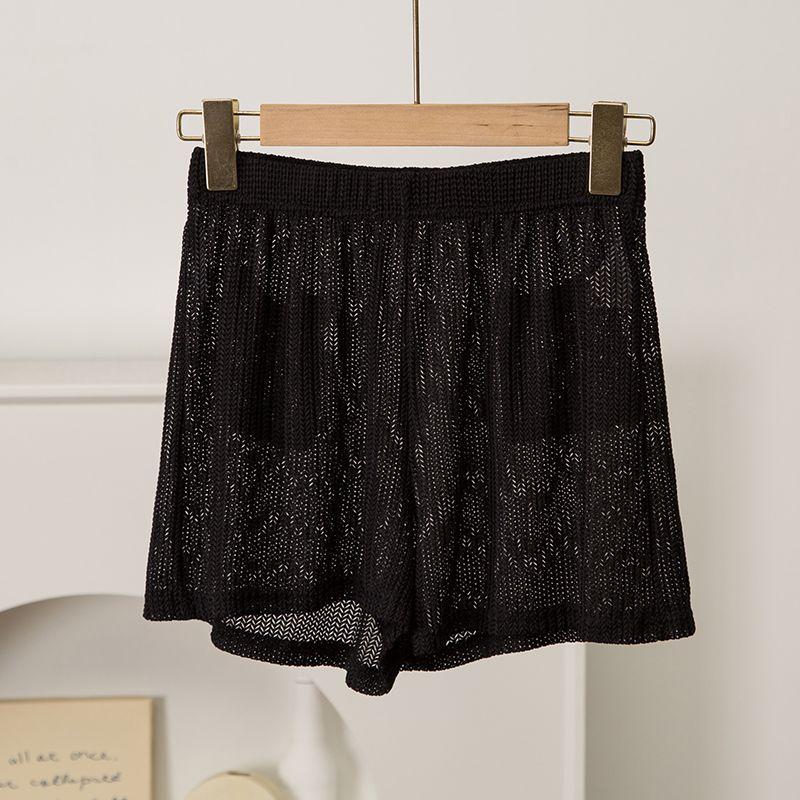 

Эластичные вязаные пляжные экспортные брюки без завязок, США C1461 shorts-Black XS