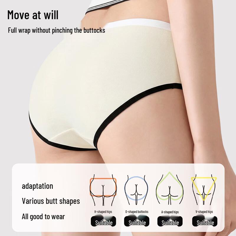 Urban Beauty Women's Medical-Grade Pure Cotton Seamless Underwear 4-Pack
