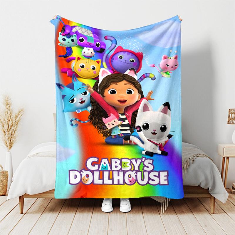 1pc Blanket Gabby's Dollhouse2 Print Design, Lightweight Blanket for Sofa, Bed- Soft &Warm, Gift for All Seasons like Christmas, Halloween