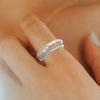 Silver Plated Multi-row Cubic Zirconia Crisscross Ring for Women Luxury Stackable Jewelry Gift