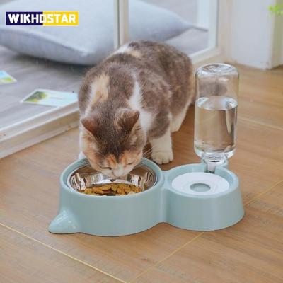 New 2-in-1 Cat Bowl Water Dispenser Automatic Water Storage Pet Dog Cat Food Bowl Food Container with Waterer Pet Waterer Feeder