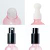 Pink Glass Perfume Bottle with Spray, Screw Cap, Essential Oil Dropper, and Lotion Dispenser