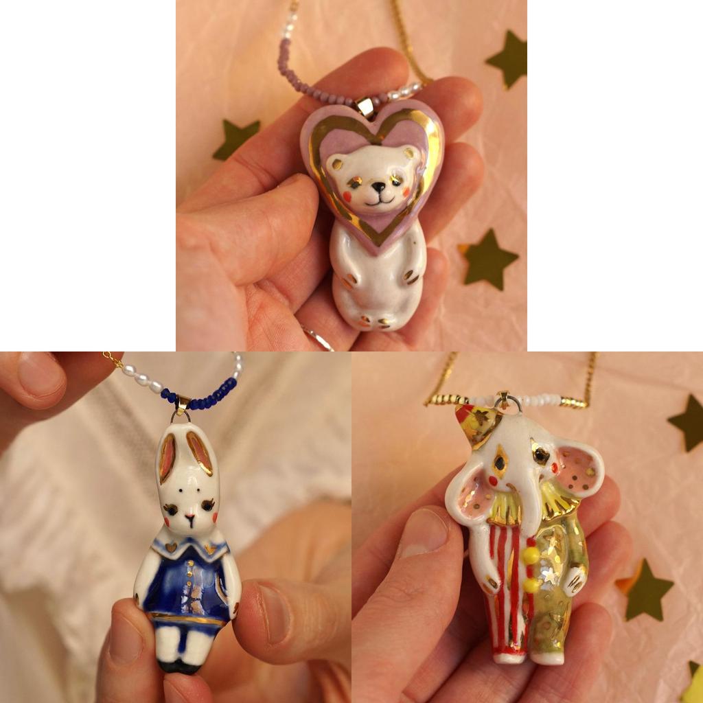 Animal Pendant Necklace With Heart Shape Design Copper Chain For Daily Casual Wear