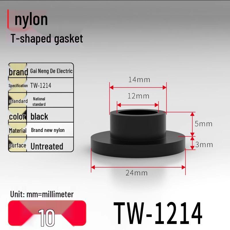 T-förmiger Nylon-Kunststoff-Dichtungsring und Schraubwellenhülse (Für dich: M2-M35)