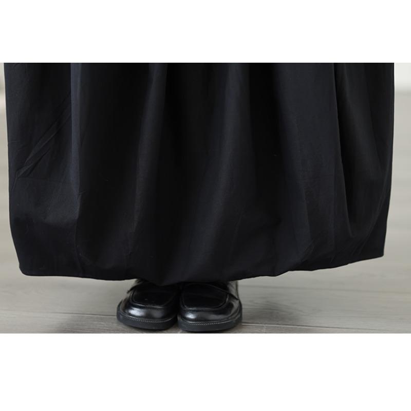 DIMANAF 2026 Sommer Strand Übergröße Langes Kleid Damen Elastischer Bund Locker Lässige Hose Unterteil Schwarz