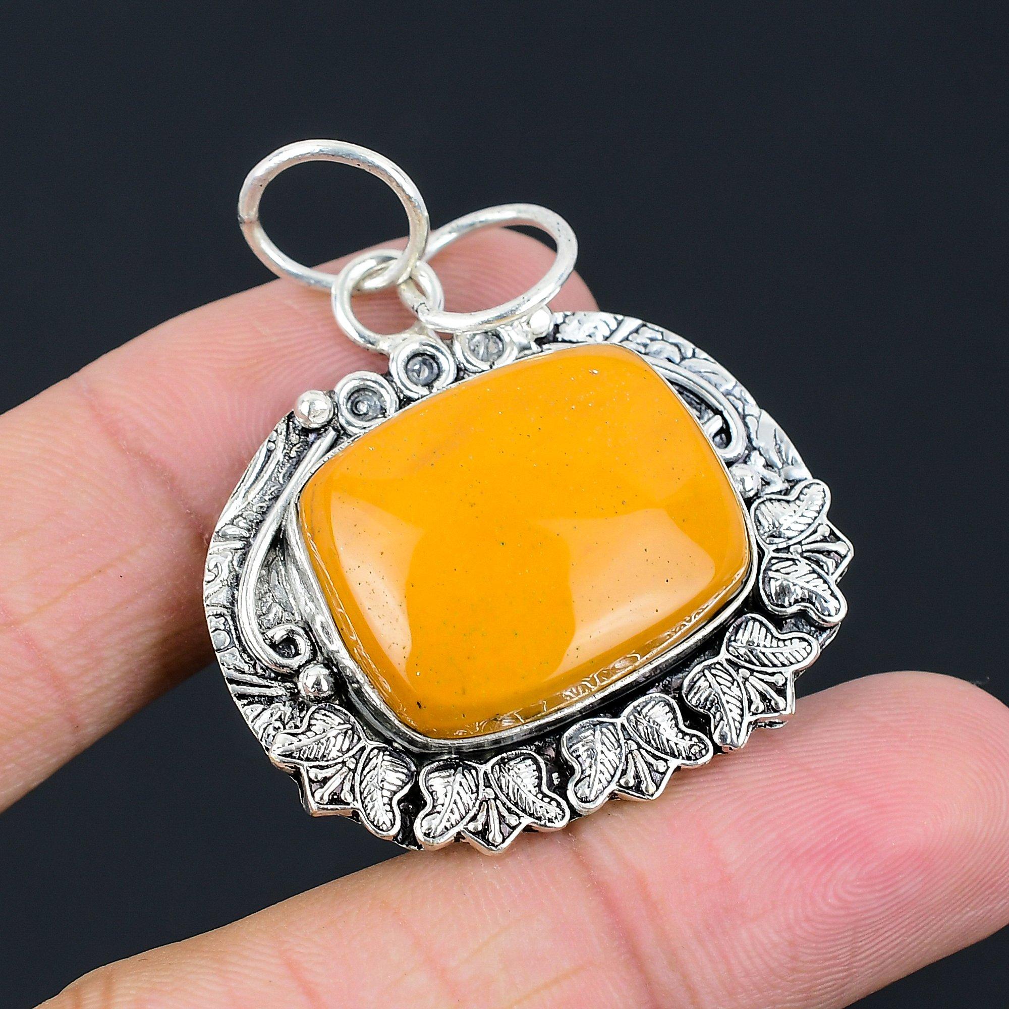 Daughters Day Sale Mookaite Gemstone Sterling Silver Trendy Engagement Pendant