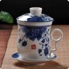 China Jingdezhen Ceramic Teacup Blue and White Porcelain Personal Cup with Lid Filter Meeting Bubble Cup Office