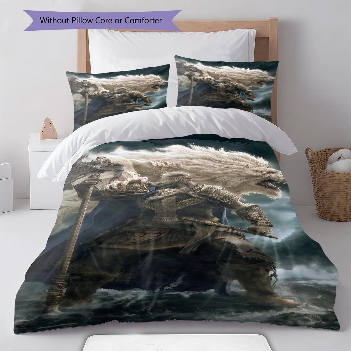 

Soulslike games Pattern Bedding Quilt Set Quilt Cover Pillowcase Home Decoration Birthday Gift (1 * duvet cover + 2 * pillowcase, without core) 135x200cm