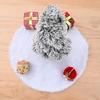 White Mini Xmas Tree Skirt Reusable Comfortable 15 Inch Xmas Tree Skirt Decoration for Living Room Garden