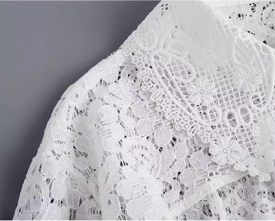 Versatile Lace Cardigan with Mock Collar - Women's Long Sleeve Shawl for Spring, Summer, and Autumn.