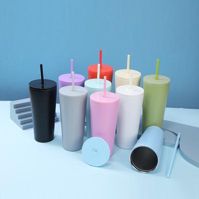 304 Stainless Steel Thermal Insulation Straw Cup, Portable, Simple And Large-Capacity Girls Coffee Cup, Double-Layer Water Cup