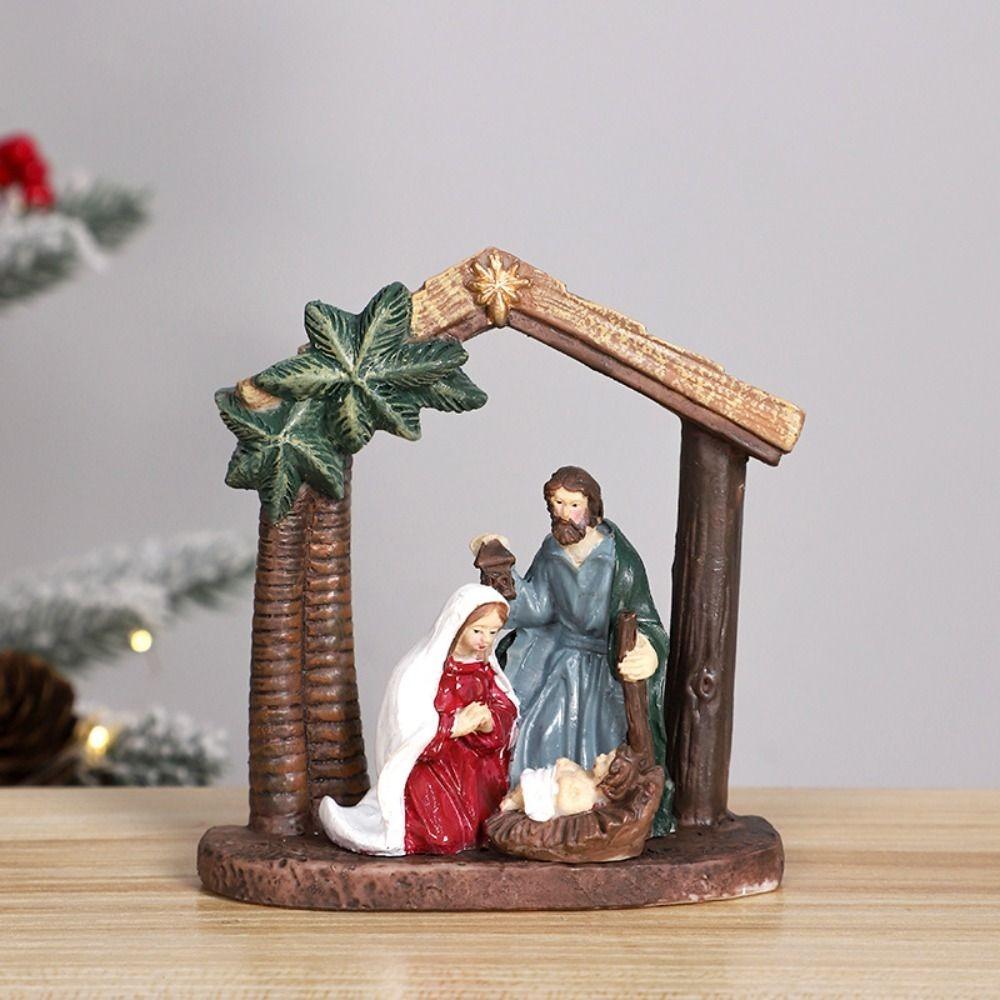 Virgin Mary Table Decoration Jesus with Manger Home Decor  Bookshelf