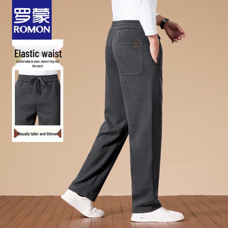 

Luomeng Men s Fleece-Lined Wool Blend Straight Casual Pants L